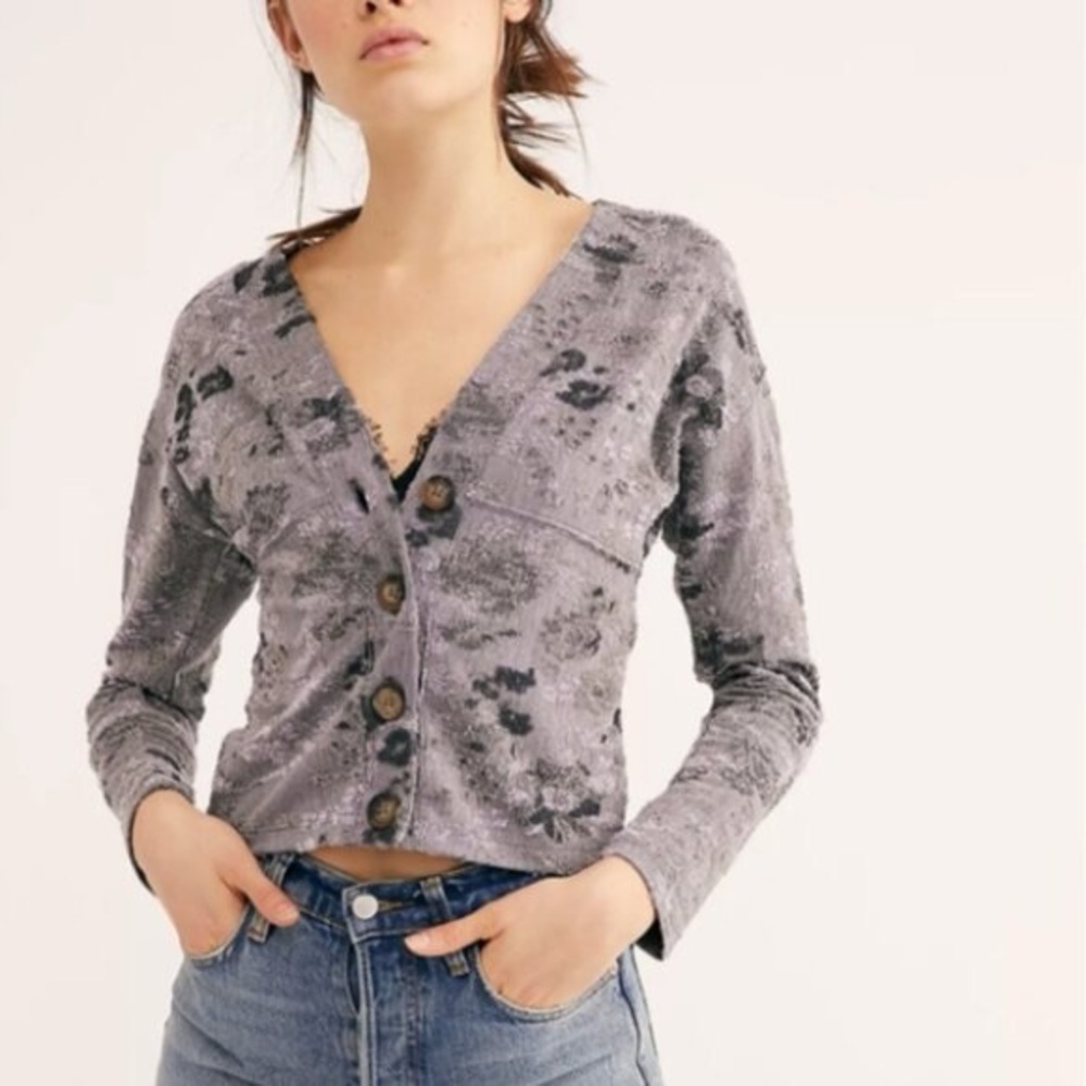 Free People Caroline textured cardigan blazer